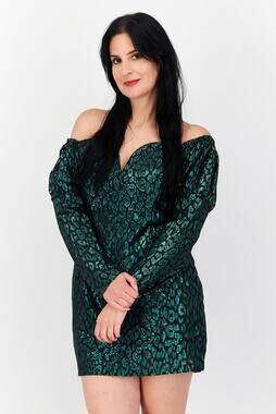 Collective The Label Petite Mini Dress US 2 Black Metallic Wired Sweetheart Mini